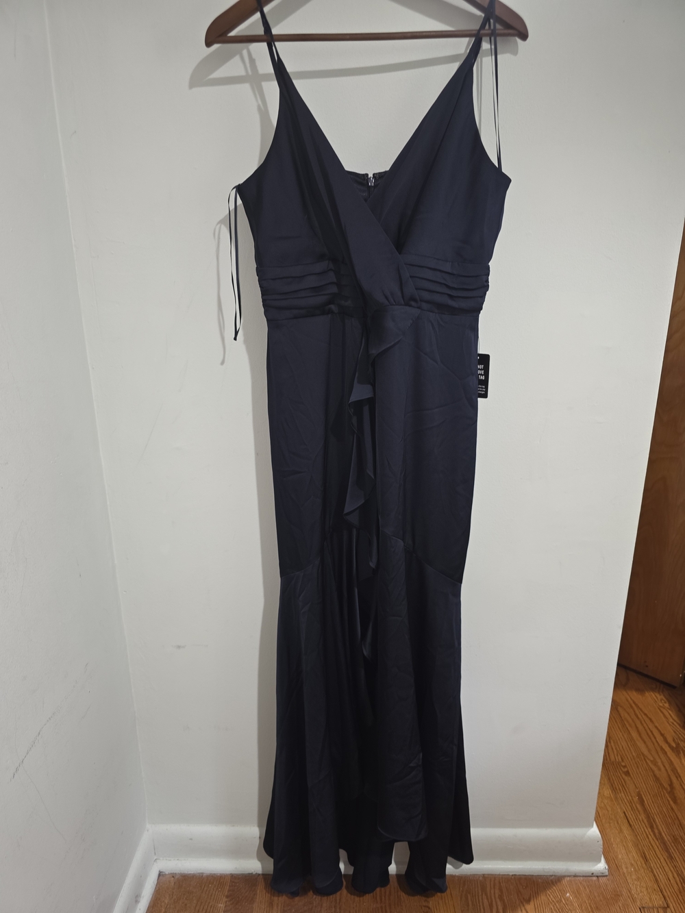 Express Navy Spaghetti-Strap Maxi Dress with V-Neck